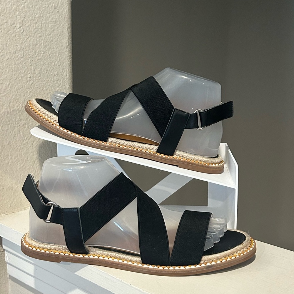 Caslon Size 7.5M Black Suede Leather Claire Slingback Sandals Cushioned Footbed